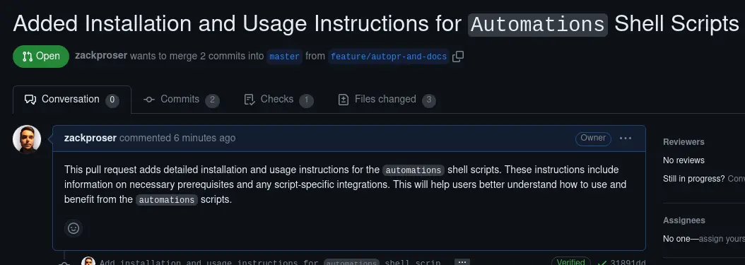 autopullrequest example